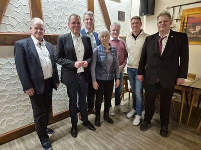 v.l.: Jürgen Mock, David Rauber, Frank Inderthal, Karin Stopperka, Stefan Arch, Daniel Hollfoth und Stephan Grüger