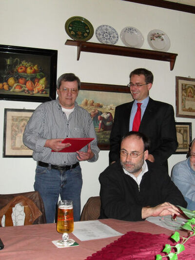 v. l. n. r.: Armin Rumpf, David Rauber (sitzend vorn. Frank Schneider)