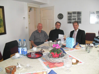 Spendenübergabe: Erhard Illig, David Rauber, Jürgen Mock